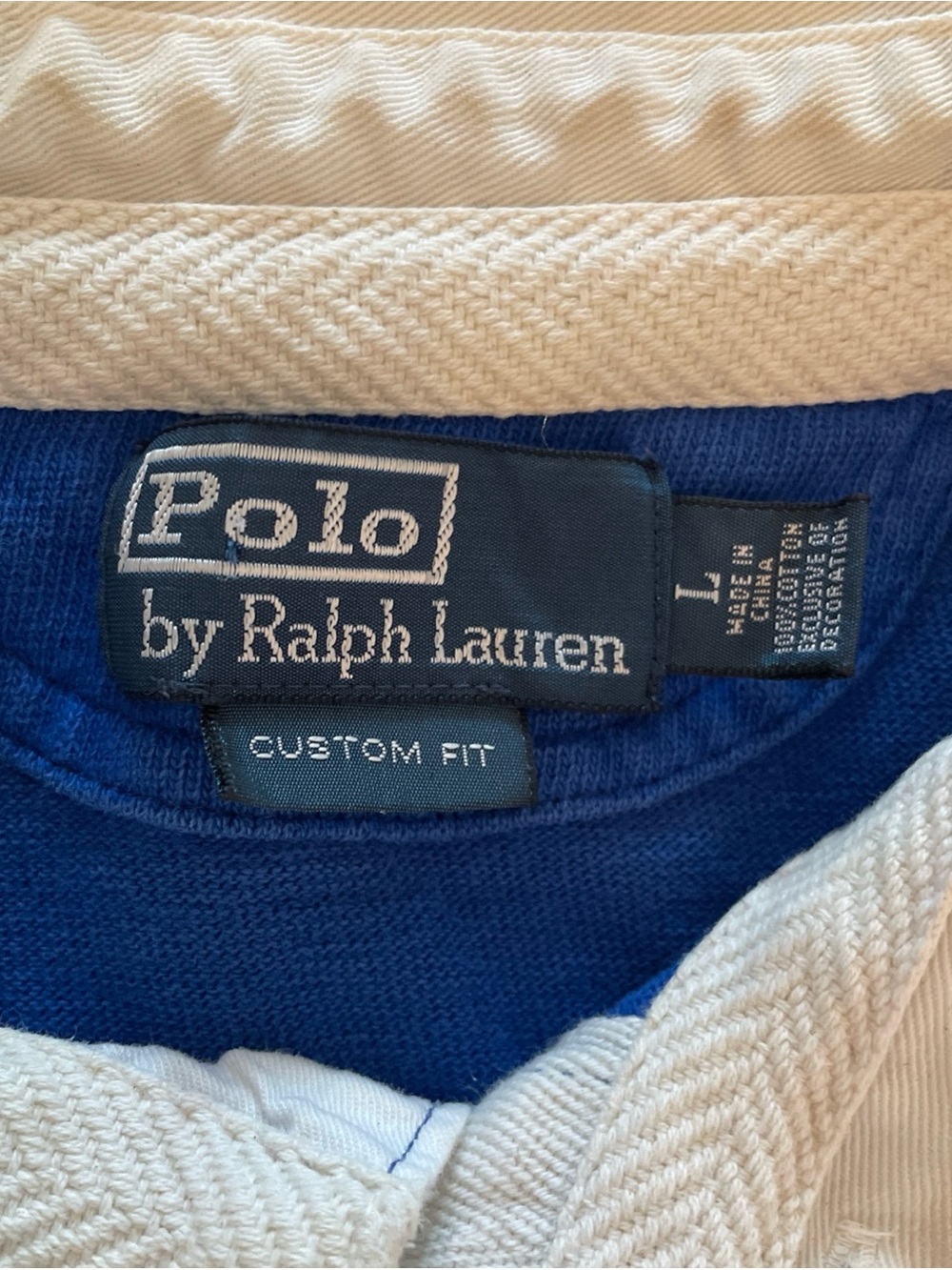 VTG Polo Ralph Lauren Mens Polo Shirt SZ Large Rugby "3" Blue Yellow Lion Crest - Picture 2 of 16